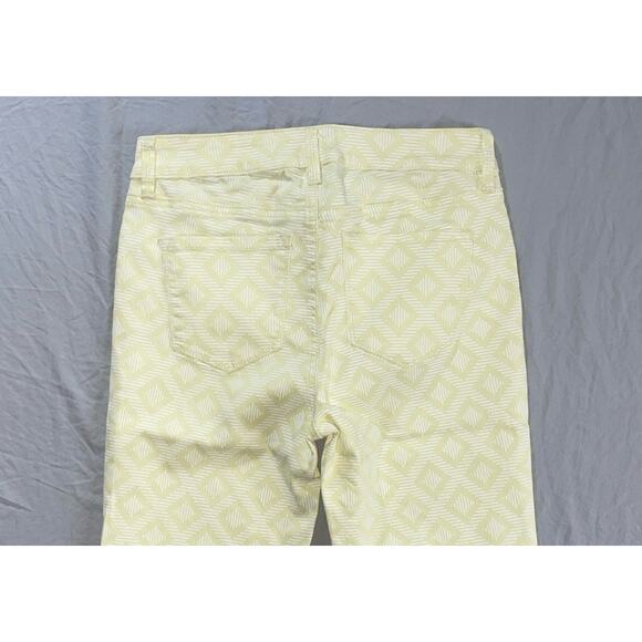 NYDJ 'Ankle' Tapered 5-Pocket Stretch Jeans. Yellow Geometric, Women's 2. MINT!! - Picture 9 of 9